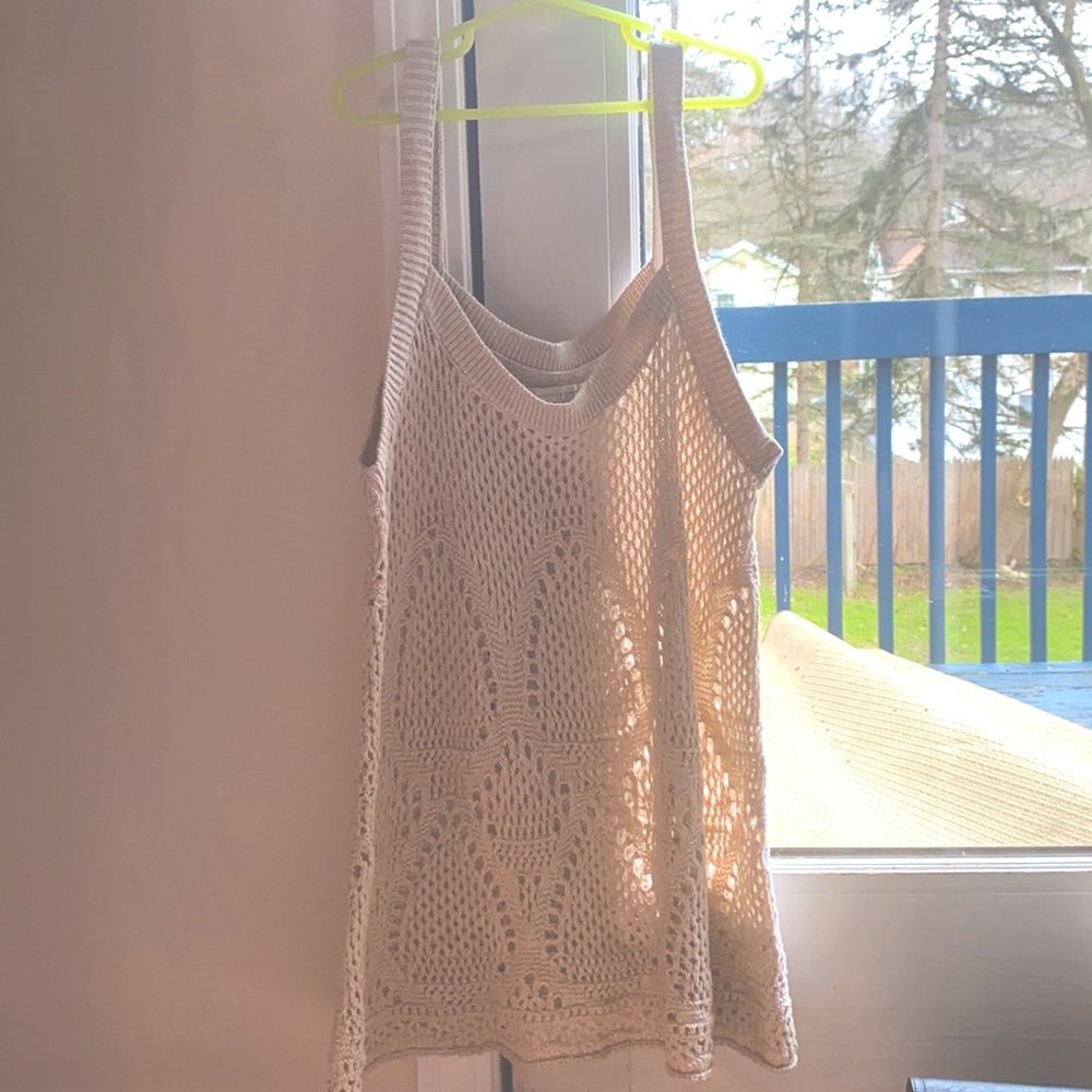 Off white knitted tank top
